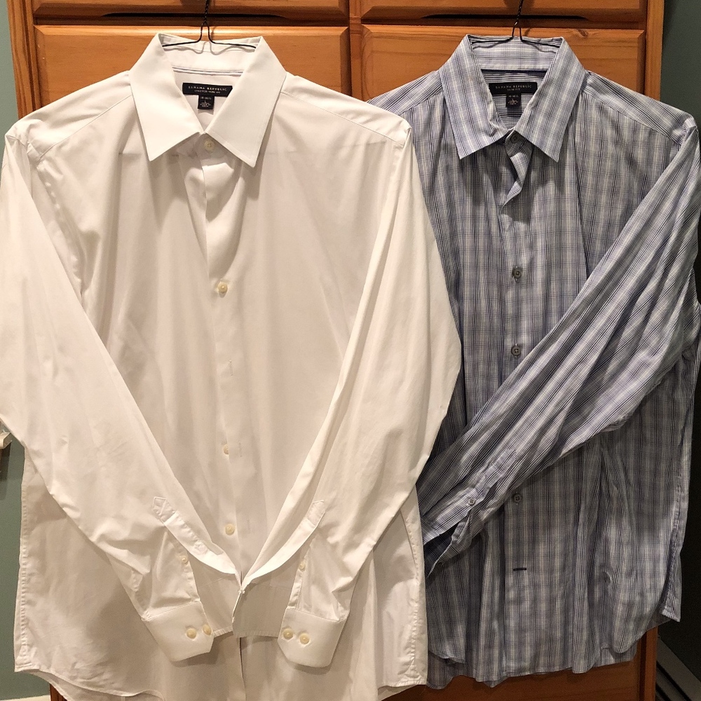 Banana Republic Slim-Fit Shirt Duo 16-16 1/2 (L)